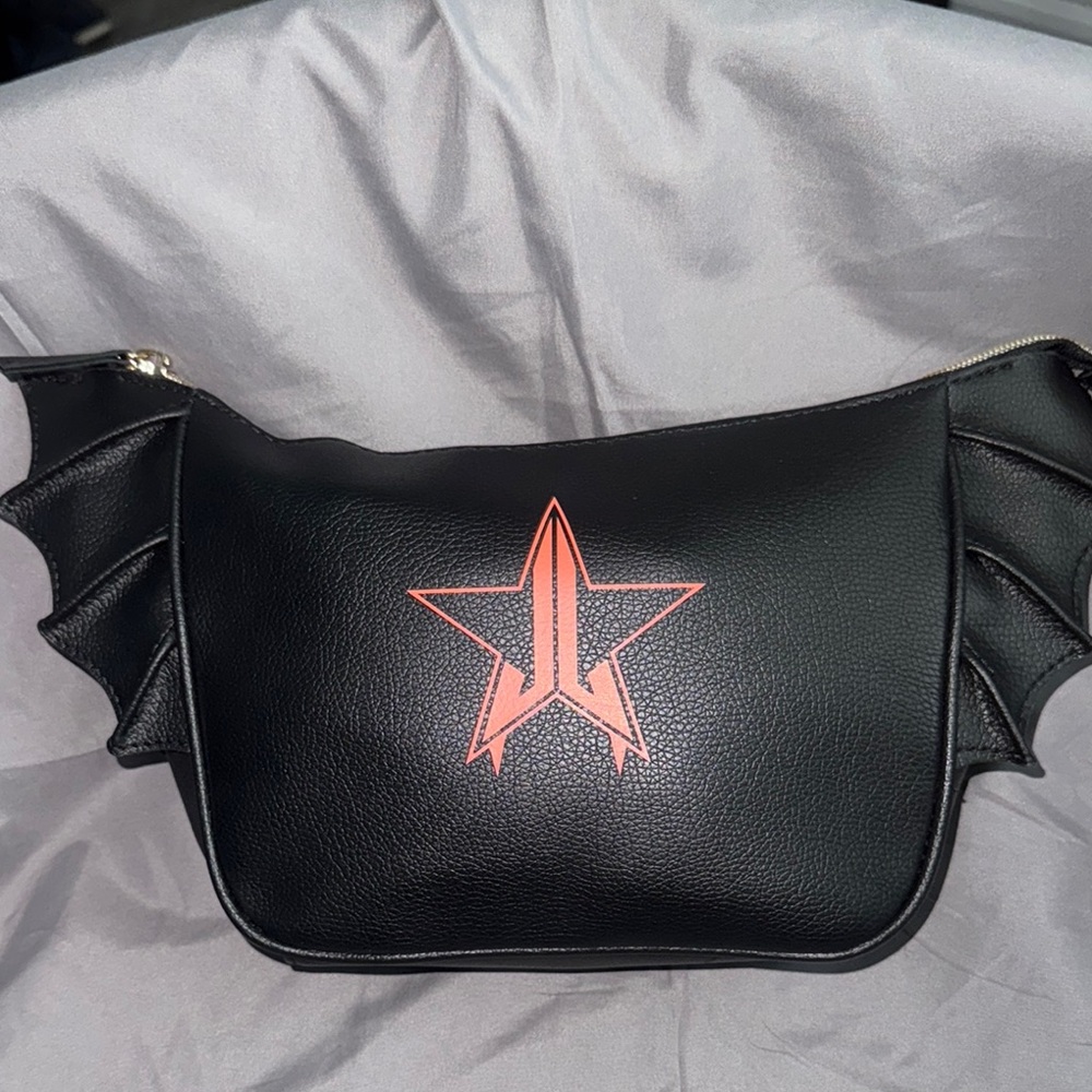 Jeffree Star Black Bat Wing Cosmetic Bag with Star Logo